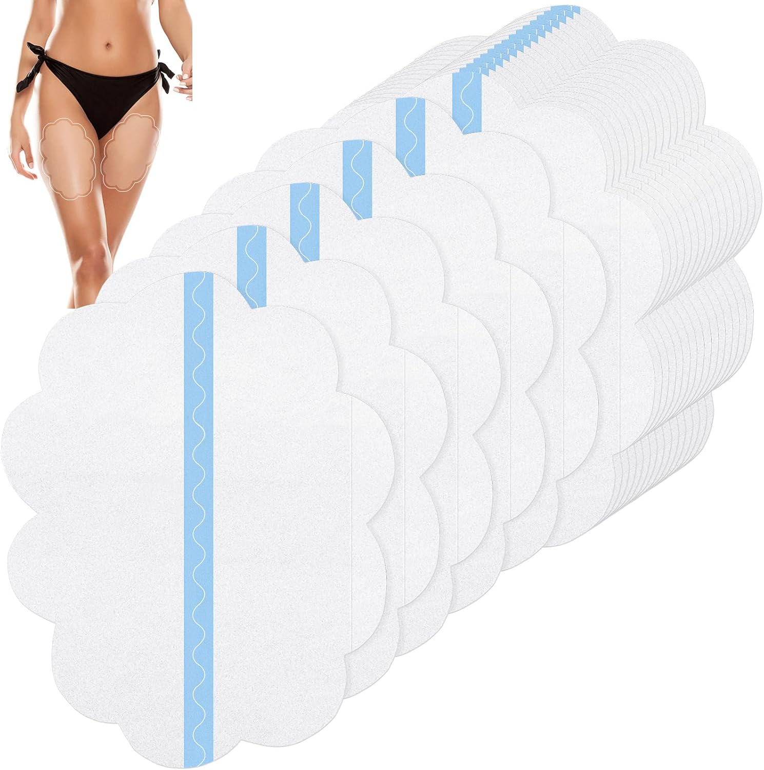 Timgle 30 Pcs Thigh Lift Tape for Women, Extra Large 8 x 10 Inch Transparent Anti-Chafing Lifting Patches, Waterproof Invisible Cellulite Tape for Sagging Skin,Inner Thigh, Legs, Arms, Tummy