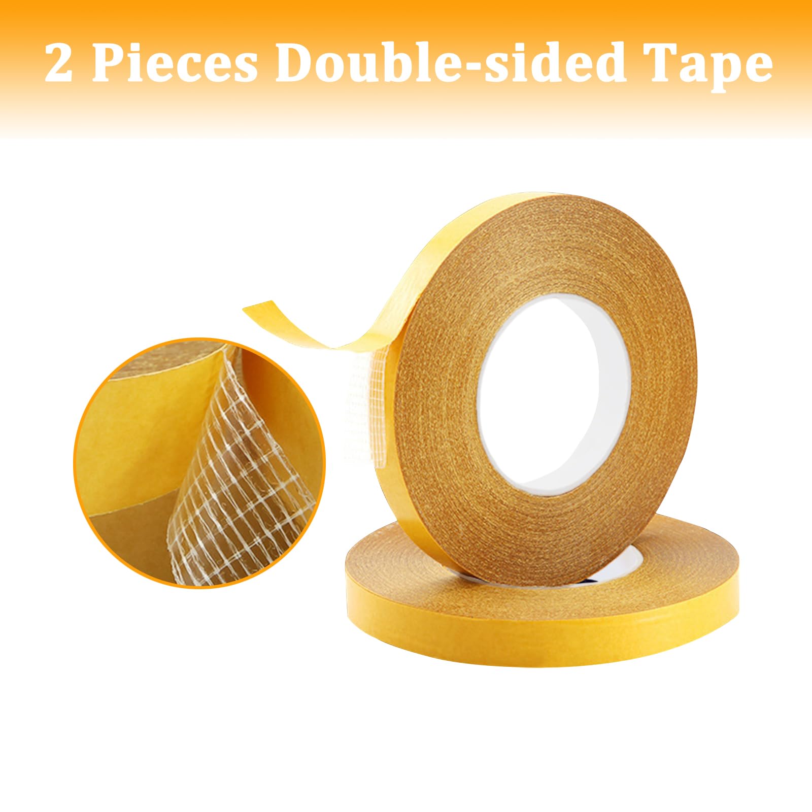 Ruban Adhésif Double Face Robuste 15mm x 20m Transparent Extra Fort KEYRI 2 Rouleaux