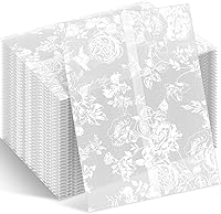 Fullhawl 100 Pack Rose Vellum Jackets for 5x7 Wedding Invitations - Bulk Envelope Inserts Liners for Bridal Baby Shower Birthday (135 GSM)