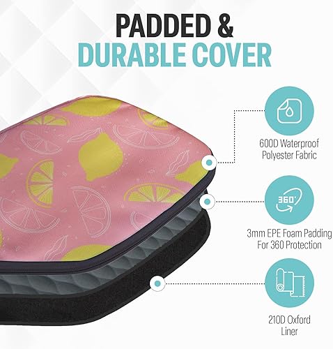 Vista 221 de Palms-O-Aces Pickleball Paddle Sleeve Lightweight Padded Canvas Covers for Paddles Protective Racket Case with zipper Standard & Elongated