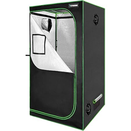 VIVOSUN 36"x36"x72" Mylar Hydroponic Grow Tent with Observation Window and Floor Tray for Indoor Plant Growing 3'x3'