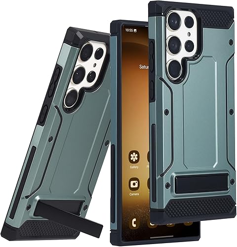 Funda para Samsung Galaxy S23 Ultra, protección contra caídas de grado militar Samsung Galaxy S23 Ultra con soporte, funda protectora de doble capa