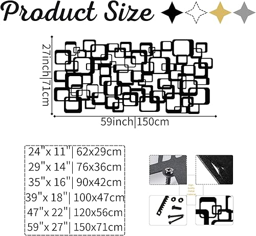 Miniatura 4 de Arte de pared geométrico de metal, decoración de pared abstracta y geométrica de metal, arte de pared de metal moderno de lujo, arte de pared de