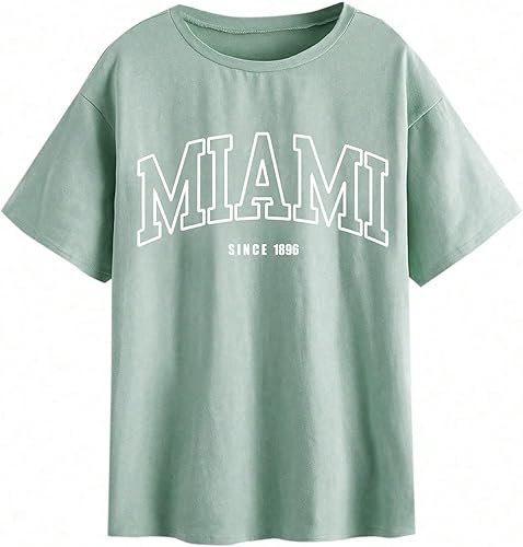 Miniatura 5 de SOLY HUX Camisetas de Gran Tamaño para Mujer Camisetas Gráficas Casuales Vintage Tops de Verano Camisas de Media Manga