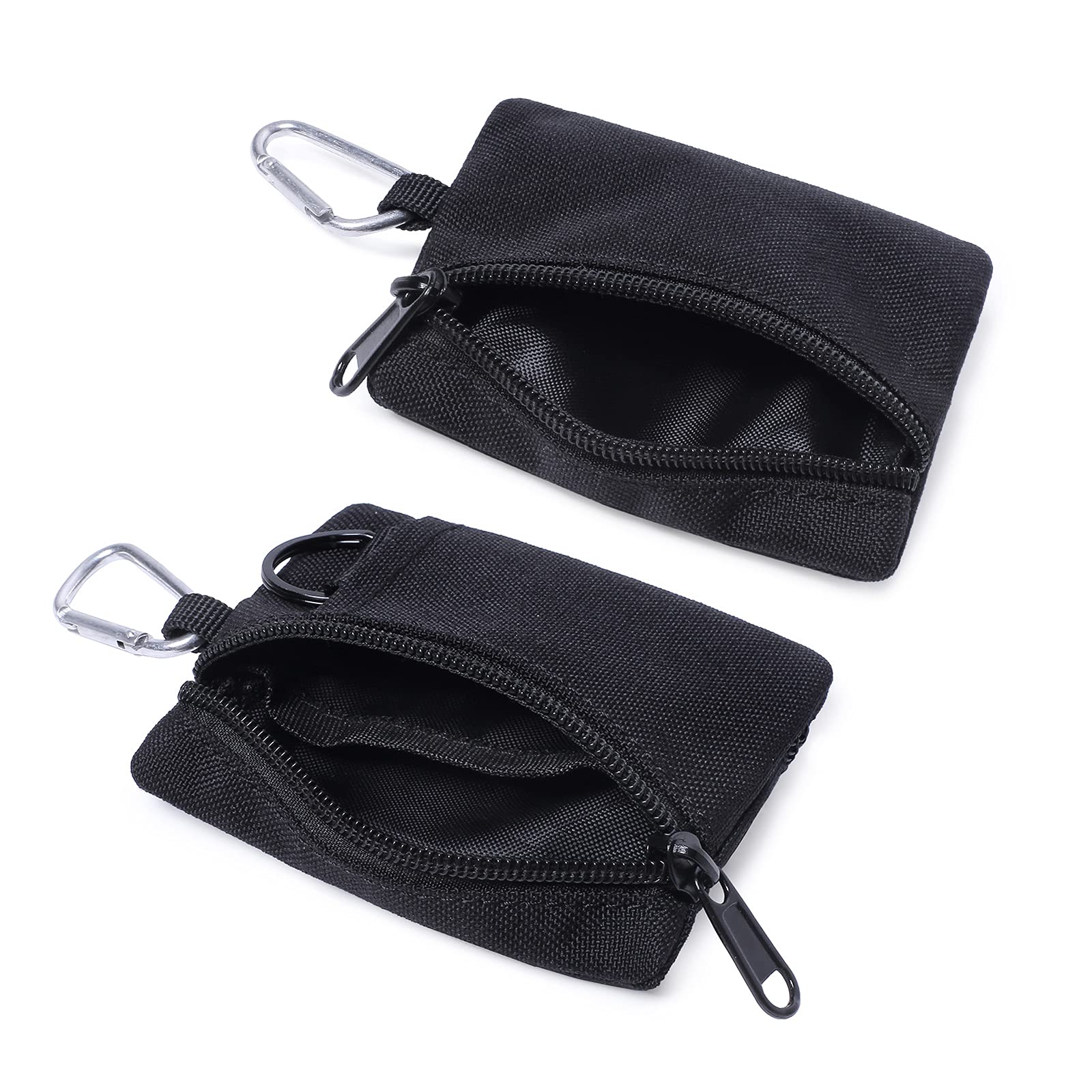 SH-RuiDu2pcs Coin Purse, Unisex Zippered Coin Pouch Purse with Clip for Outdoor Daily Travel Camping
