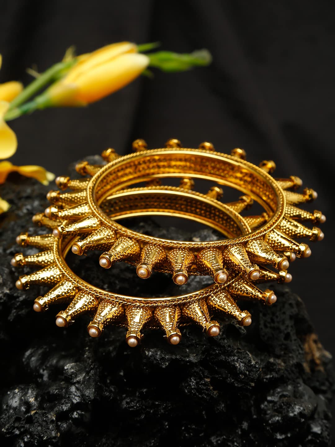 Antique Plated Stylish Traditional Bangles Set