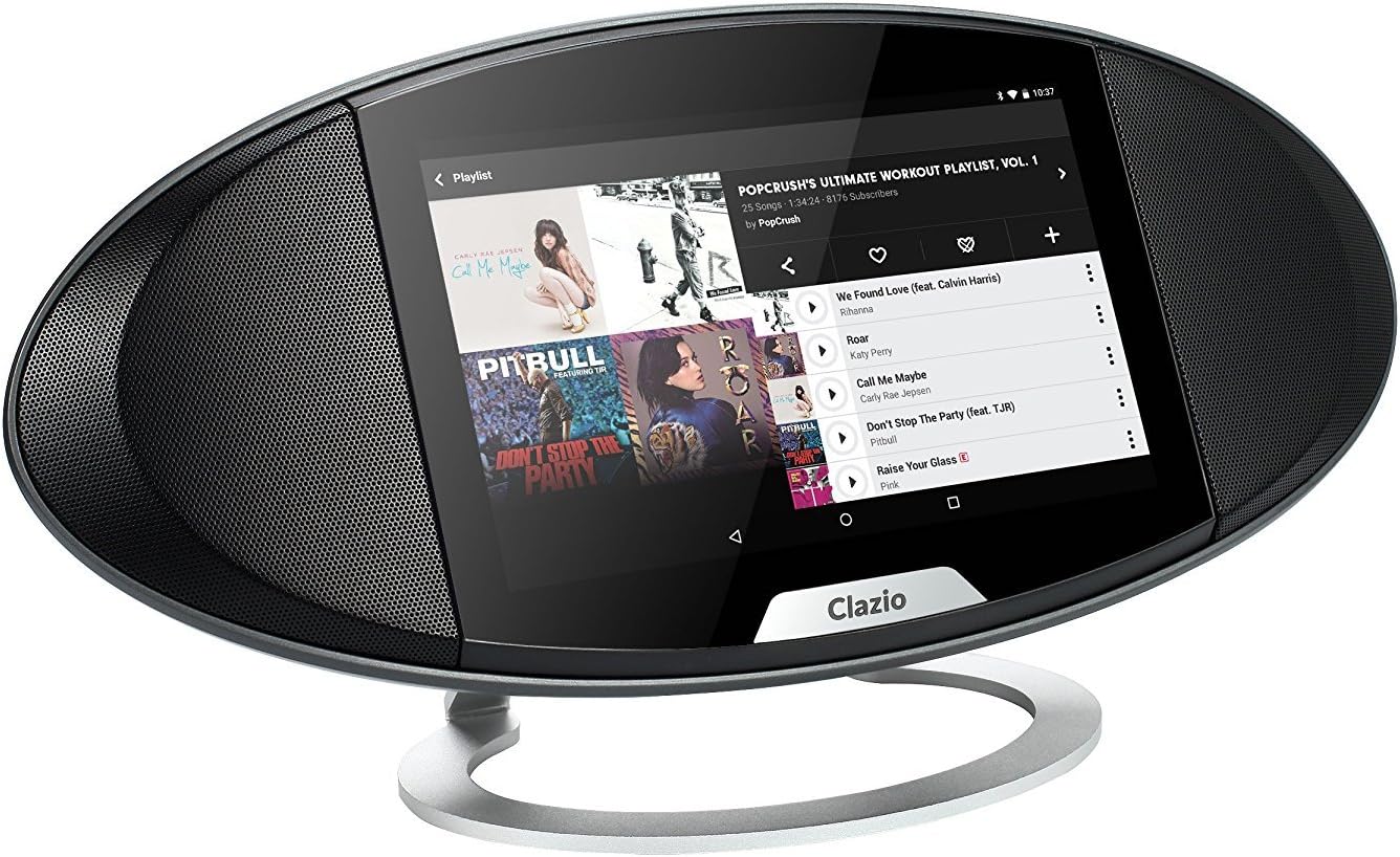 WiFi Internet Radio Portable Speaker Voice Control Via Bluetooth for Alexa or OK Google Android 6.0 Touch Screen Wireless Speaker for Golf, Beach, Shower