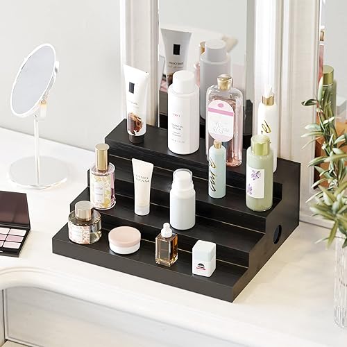 Miniatura 6 de SpaceAid Organizador de especias de bambú para gabinete, despensa de cocina, estante de almacenamiento de especias para organización de gabinetes,