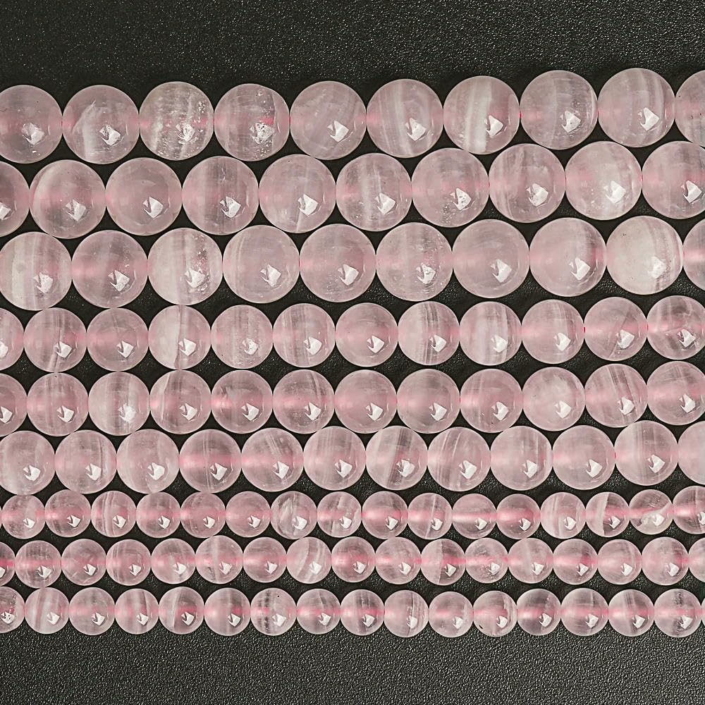 Cuentas redondas de calcita lisa natural, gema espaciadora rosa para hacer joyas, pulseras, pendientes, accesorios hechos a mano, 15'' rosa, 10 mm aprox. 38 cuentas
