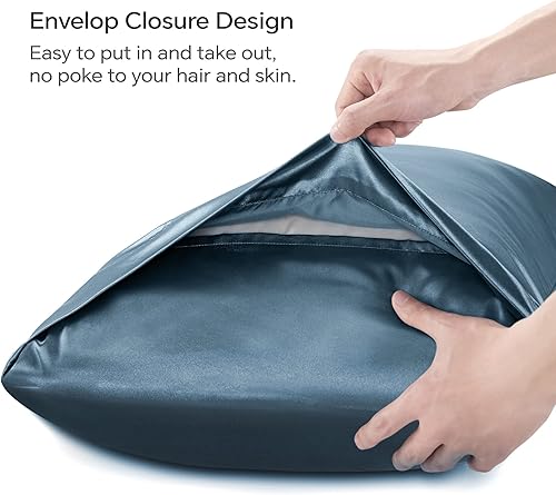 Miniatura 4 de BEDELITE Funda de almohada de satén azul