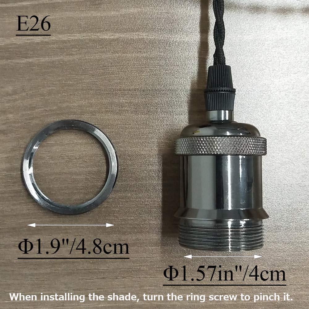 SKIVTGLAMP Swag Handing Indtrial Style Pulley Design Pendant Lamp With 15ft Plug-in Dimmer Switch Cord Black Iron Mini Circular Shade With Wheel For Living Room Vintage Farmhoe No Wiring Needed