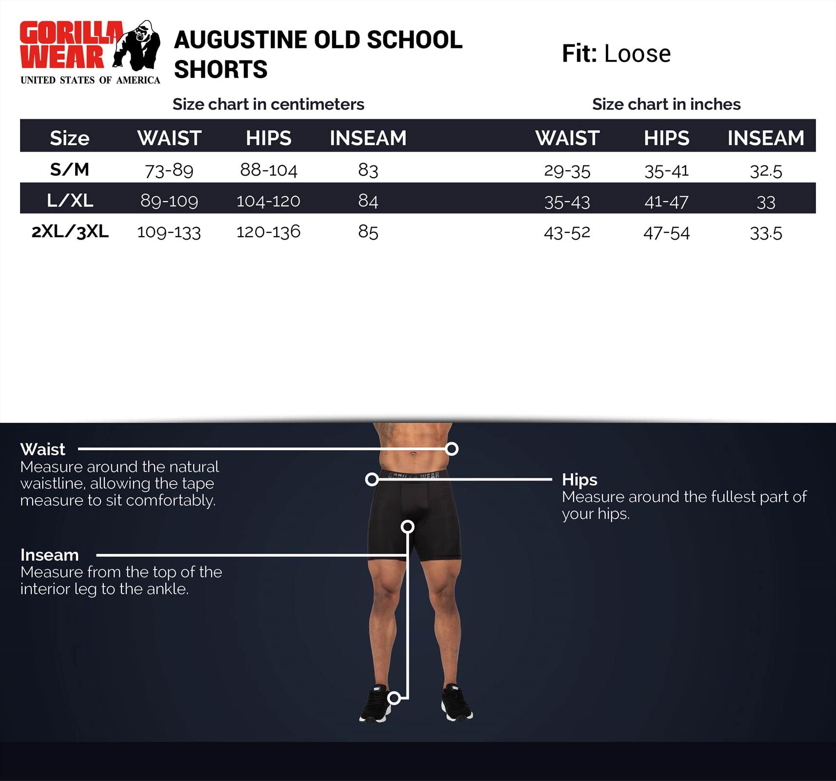 GORILLA WEAR Augustine Old School Short Homme