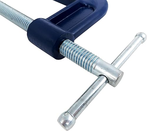 Miniatura 5 de Taytools - Paquete de 2 abrazaderas C de 6 pulgadas con marco de acero maleable, roscas Acme recubiertas eléctricamente, husillo de acero al carbono