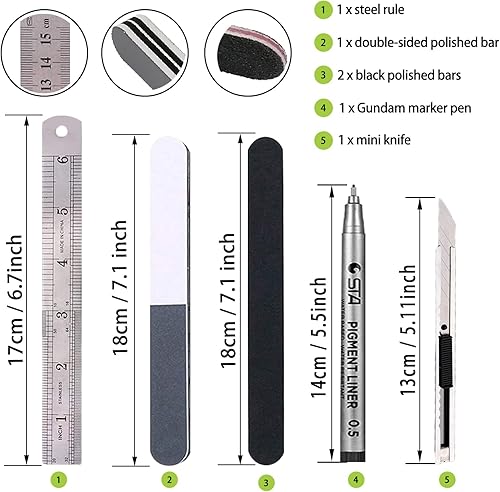 Miniatura 6 de Kit de herramientas de modelo Gundam de 44 piezas, modelo Gunpla Modeler, herramientas básicas, juego de herramientas de construcción para