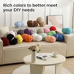 Chunky Yarn for Hand Knitting Soft Jumbo Bulky Fluffy Yarn for Crocheting Blanket Scarf DIY 8 Pack (Light Blue, 28yds, 8 Ounces Each)