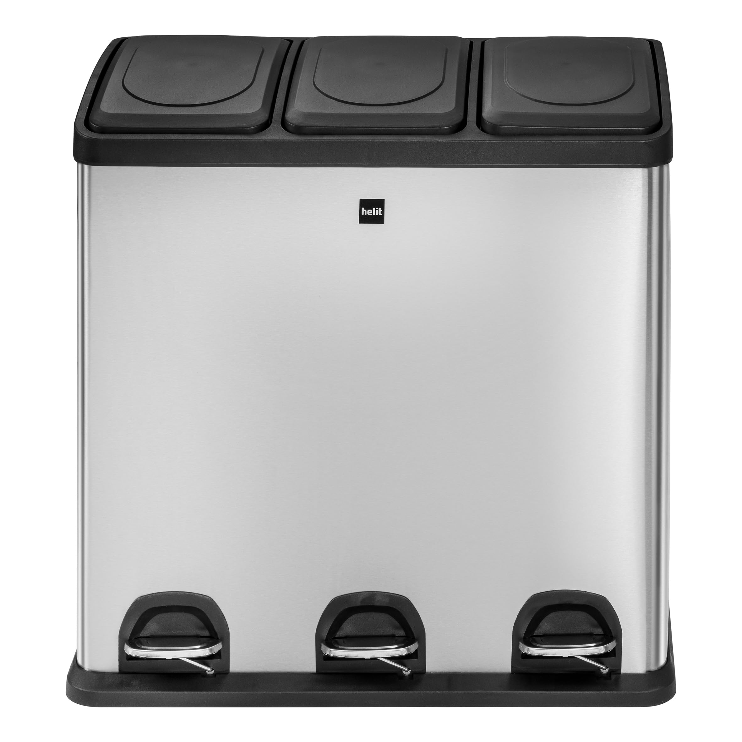 helit H2405200 - Mülltrennsystem the seperator Edelstahl 60 L | Mülleimer mit 3 x 20 Liter Behältern zur komfortablen Mülltrennung