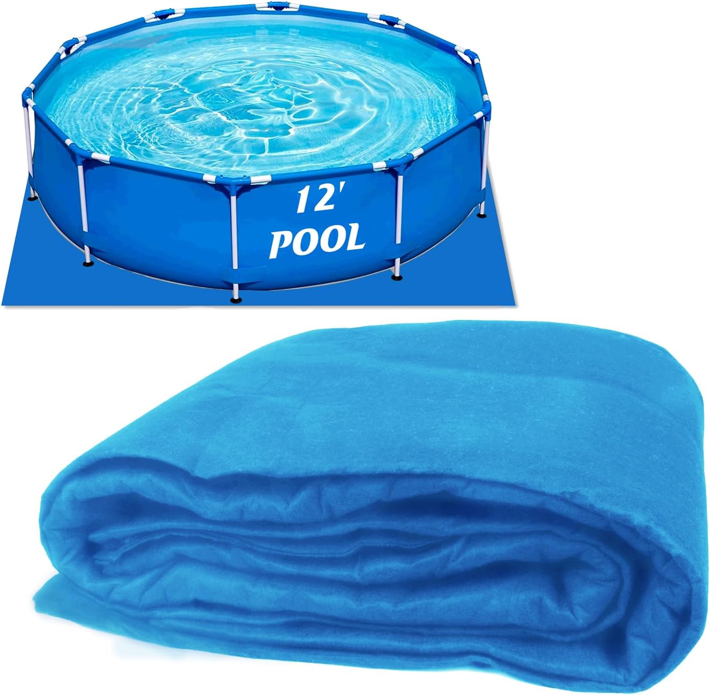 YZIVTAOTIE 12FT Square Above Ground Pool Floor Liner Pad