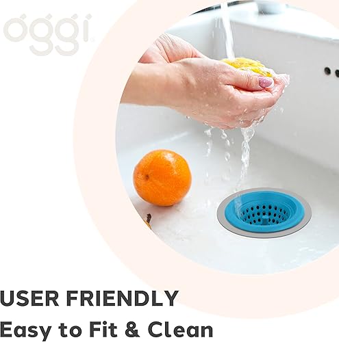 Miniatura 4 de OGGI Tapón de fregadero de silicona y metal, gran tapón para fregadero de cocina, tapón de drenaje de silicona, tapón de fregadero, borde de metal