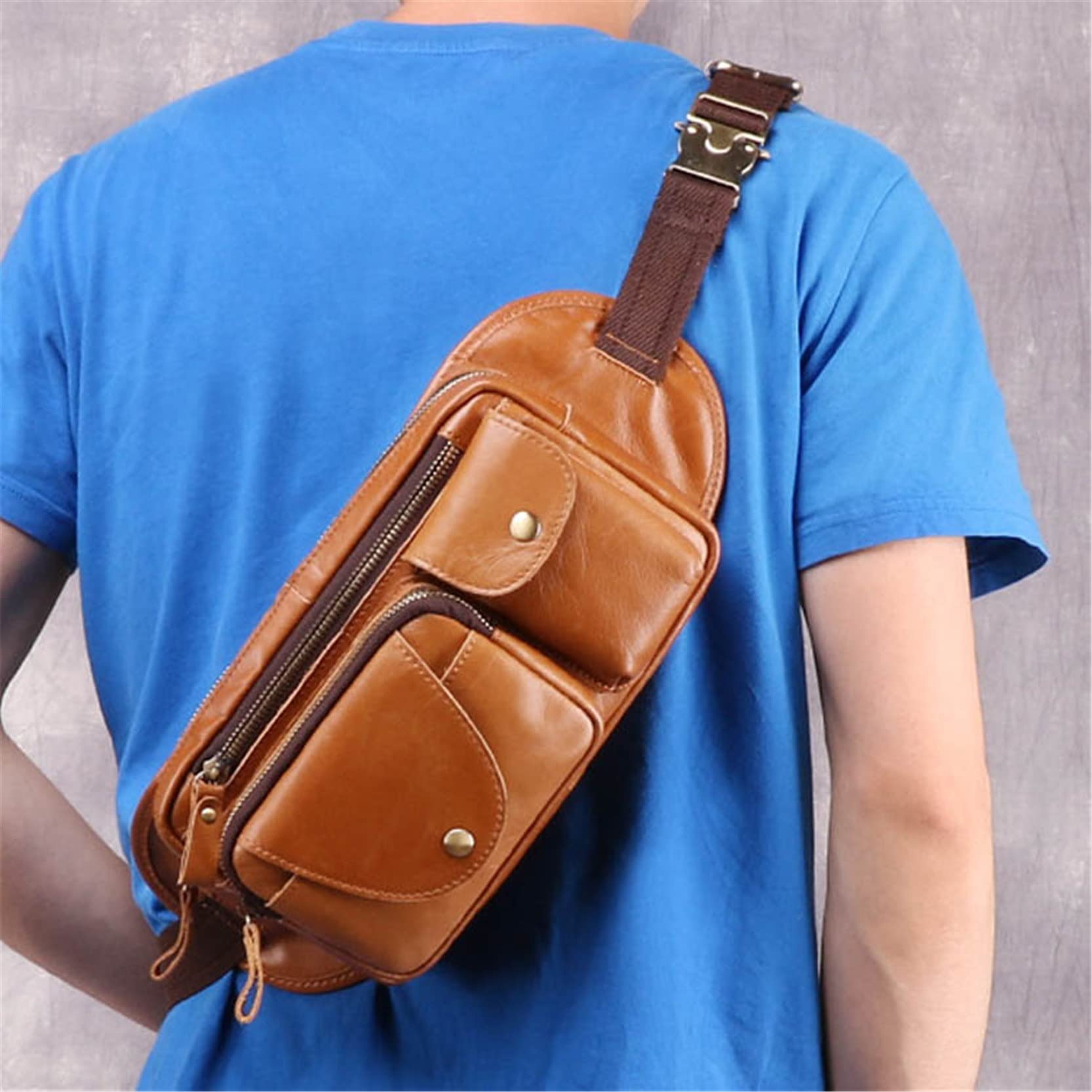 Marsupi Running Unisex, Borsa in vita in vera pelle da uomo Fanny Pack Festival da viaggio Festival in esecuzione escursionismo Ciclismo arrampicata Sport Outdoor Sport Bum Bag Sacchetto del telefono