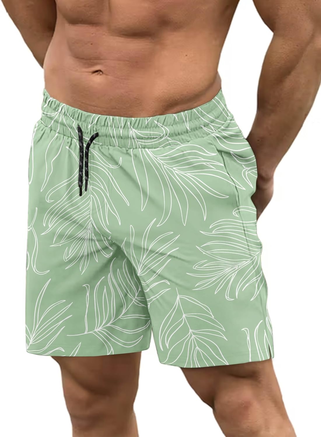 COOFANDY Men's 2-in-1 Swim Trunks with Compression Liner - Quick Dry 5" Board Shorts for Beach & Surf