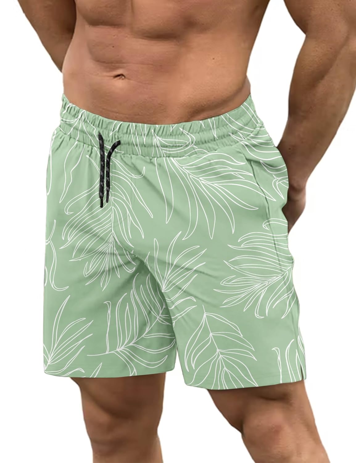 COOFANDY Men Swim Trunk with Compression Liner 2 in 1 Swimwear Bathing Suit Quick Dry Board Short