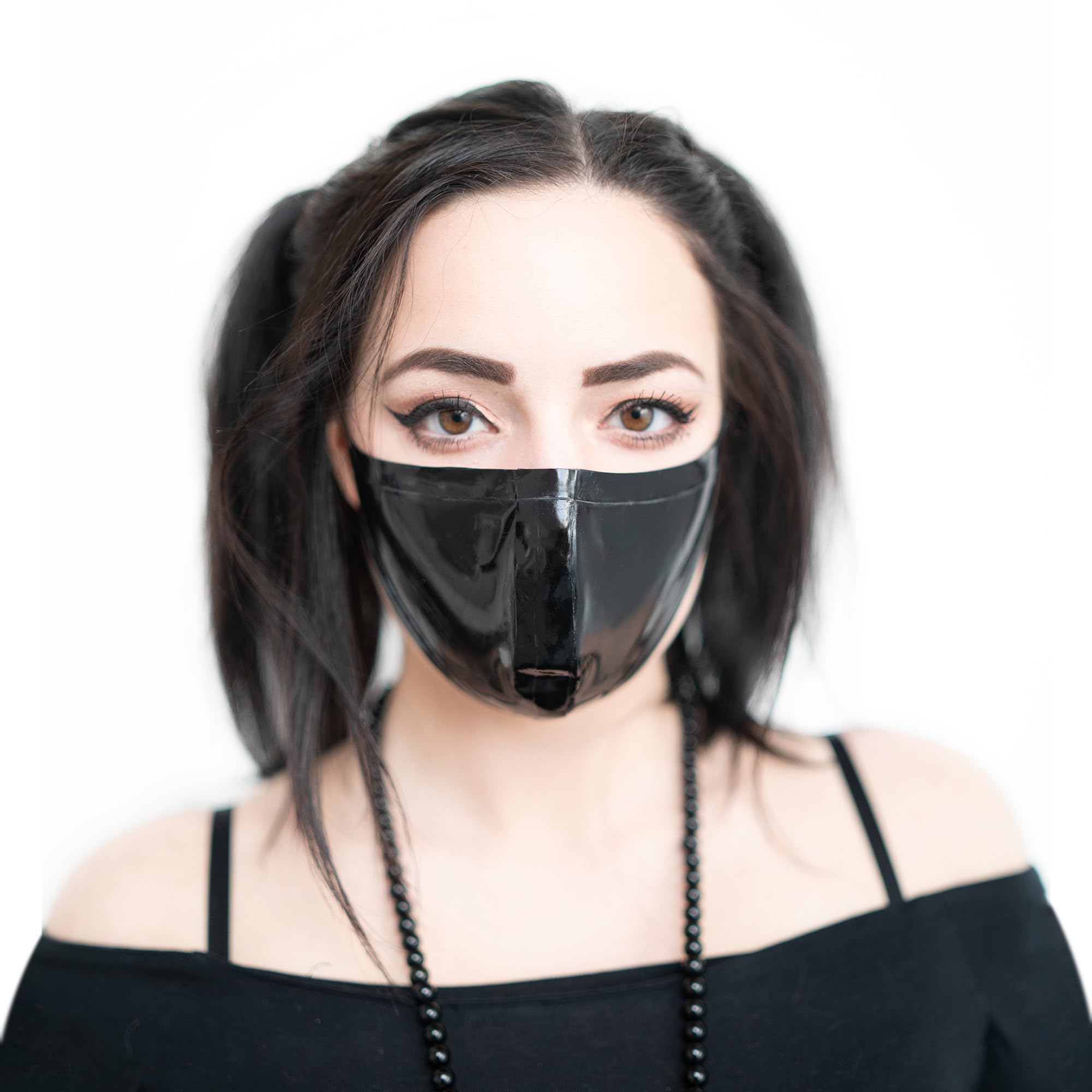 Einstellbare handgefertigte Latex -Gesichtsmaske Black Fashion Waschbar (1PCs)