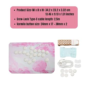 Varmilo HA10+ Rapid trigger All button arcade controller Leverless fight stick Two Versions Standard PC Only or Pro Compatible with PC PS4 PS5 Switch1 Switch2 (Sakura, Standard (PC-Only))