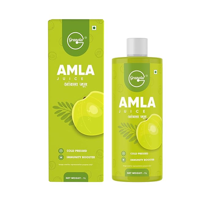 Granola Amla Juice - 1L| Strong & Healthy Hair | Detox Juice for Weight Loss | Organic & Natural Juice Made With Cold Pressed Amla | No Added Sugar |Helps Boosts Skin and Hair Health