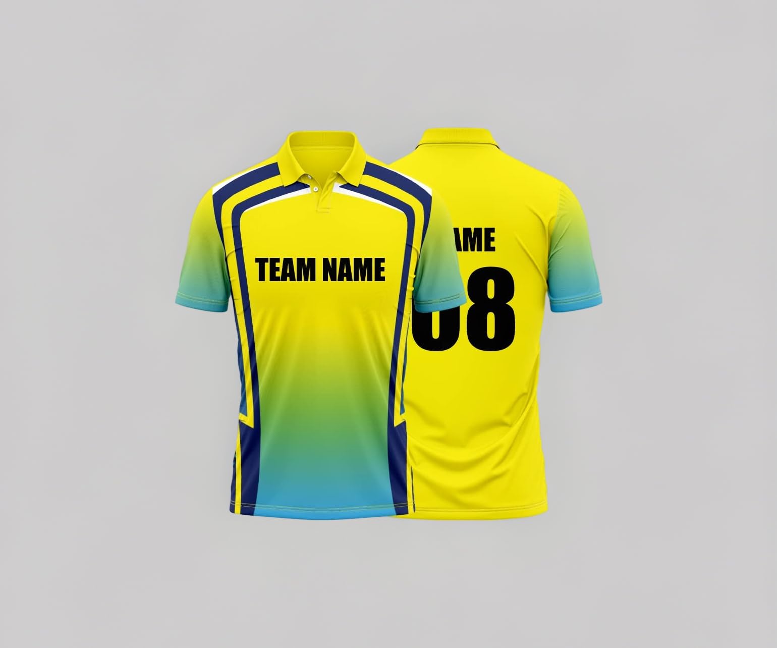 Cricket Polo Collar Sports Jersey for Men With Team Name and Number Printed | T-Shirt With Custom Name | DOdr1008-C01242023-C-POLO-28
