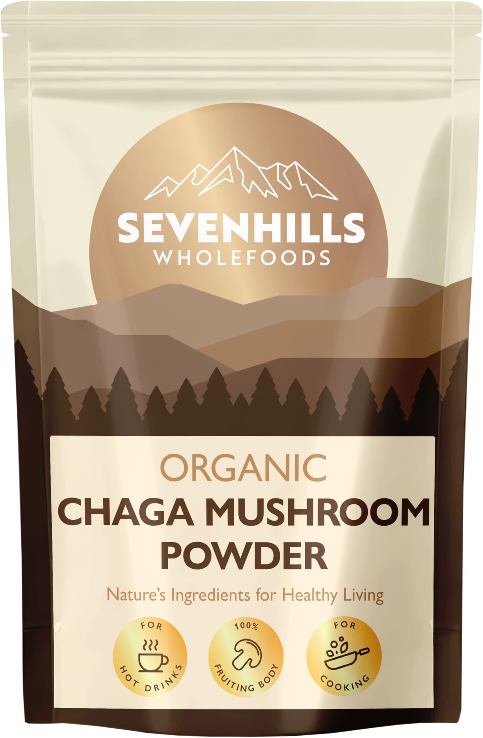 Sevenhills Wholefoods Organic Chaga Mushroom Powder 100g