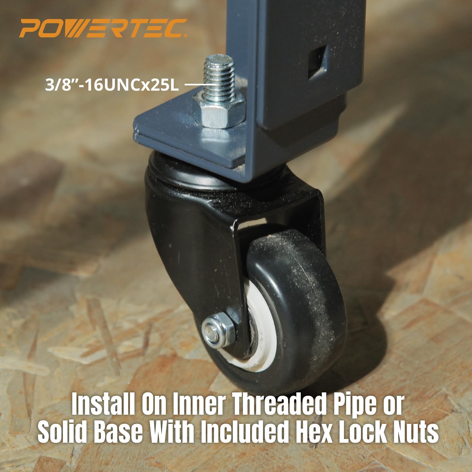 Lifting Rolleys Caster Snapklik.com : POWERTEC 2 Inch Caster Wheels Set Of 4, 3/8