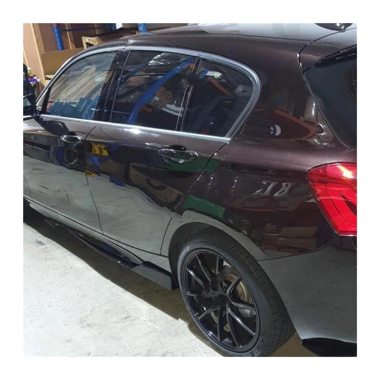 Jupe Latérale pour BMW F20 F21 116d 118i 118d 120i 120d M140i M135i 2011-2019 Kit Carrosserie Tuning Jupes Latérales Extension Bas Caisse Séparateurs Lèvre(Gloss Black Unpaint)