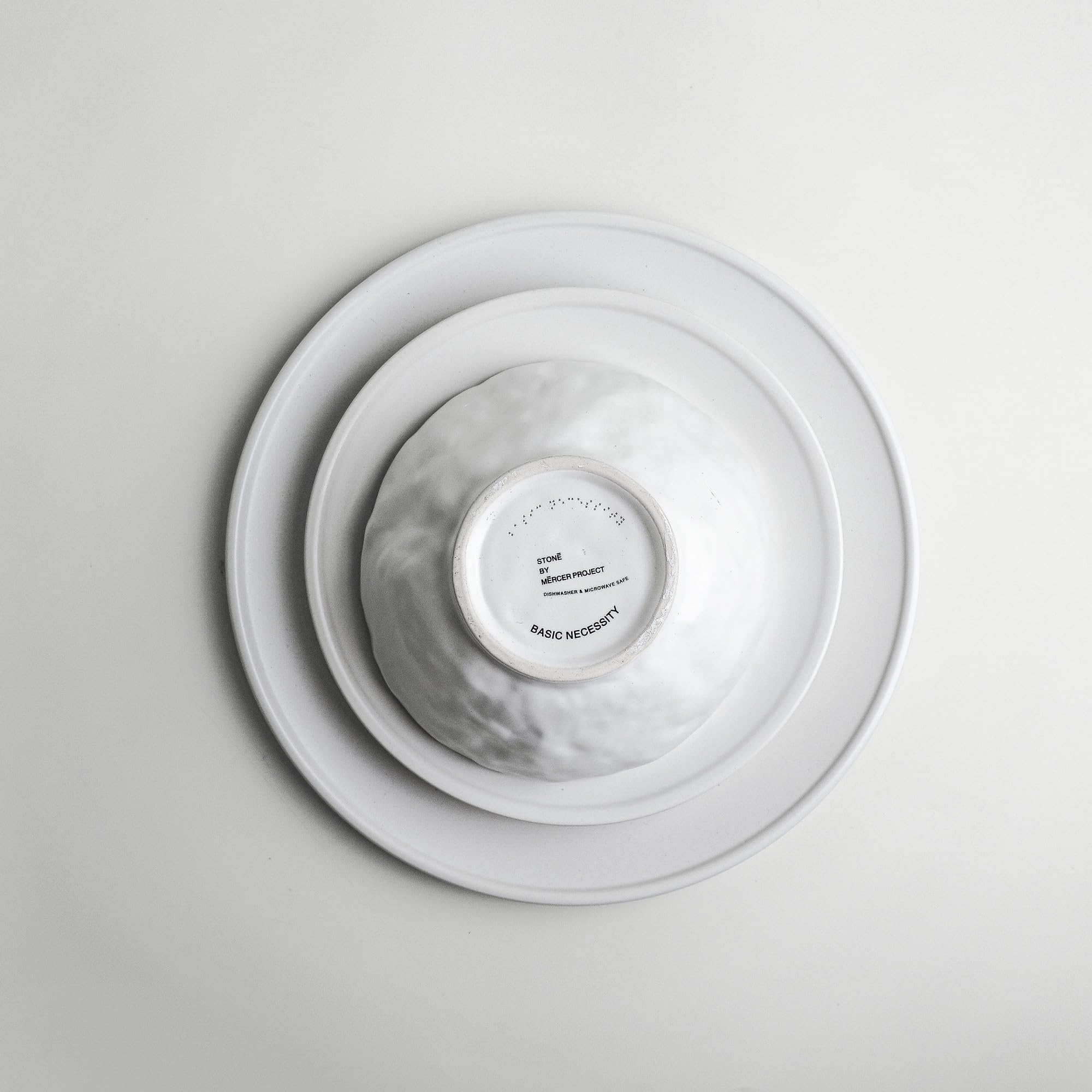 Stone By Mercer NENDO Servizio Da Tavola In Gres 16 Pezzi | Bianco, Lavabile In Lavastoviglie, 4 Piatti, 4 Ciotole, Per 4 Persone - 2