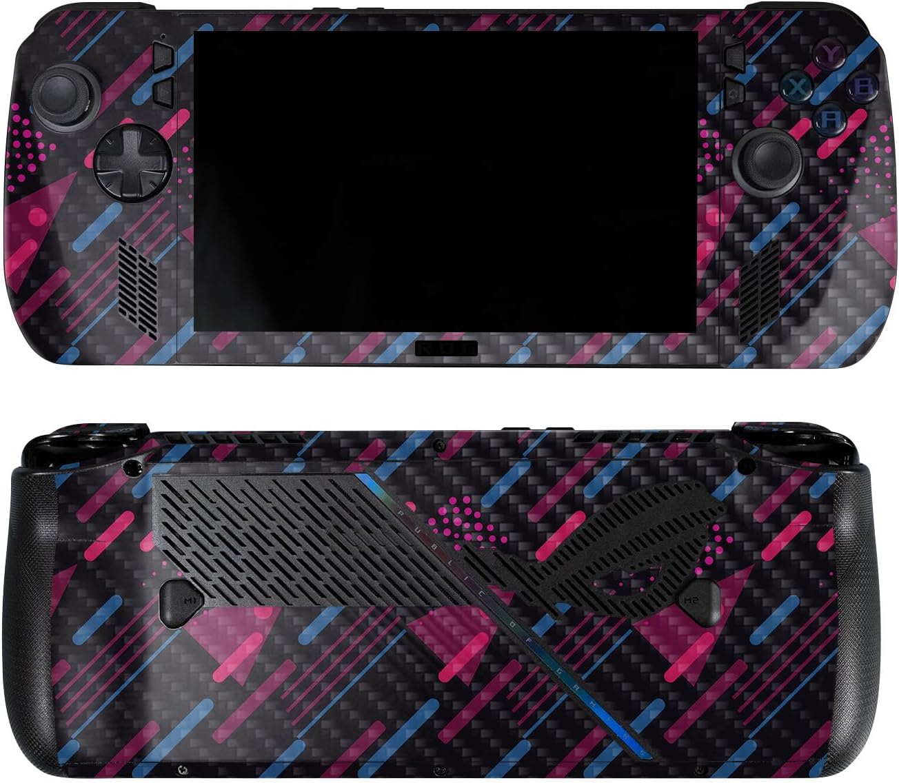 Glossy Glitter Skin Compatible with Asus ROG Ally X - Blue Stars - Premium 3M Vinyl Protective Wrap Decal Cover - Easy to Apply | Crafted in The USA by MightySkins