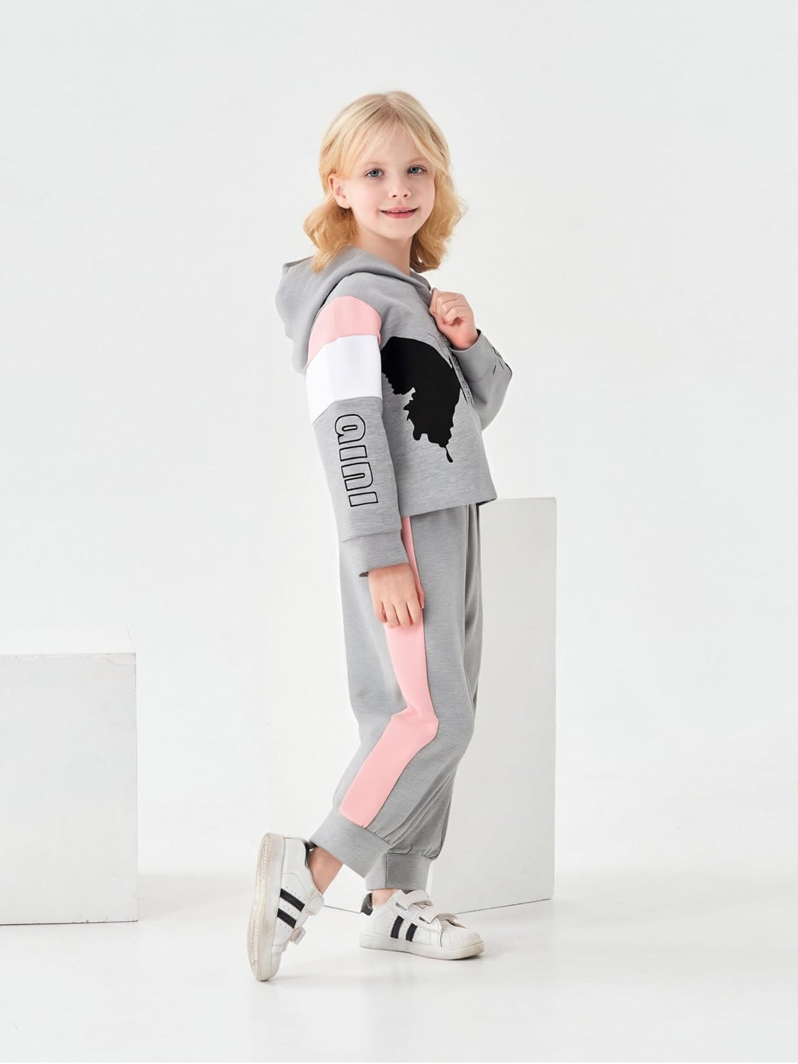 Axumity Toddler Baby Girls Clothes Long-sleeve Tie Dye Hoodie Sweatshirt Pants Hooded Outfit Set image 2