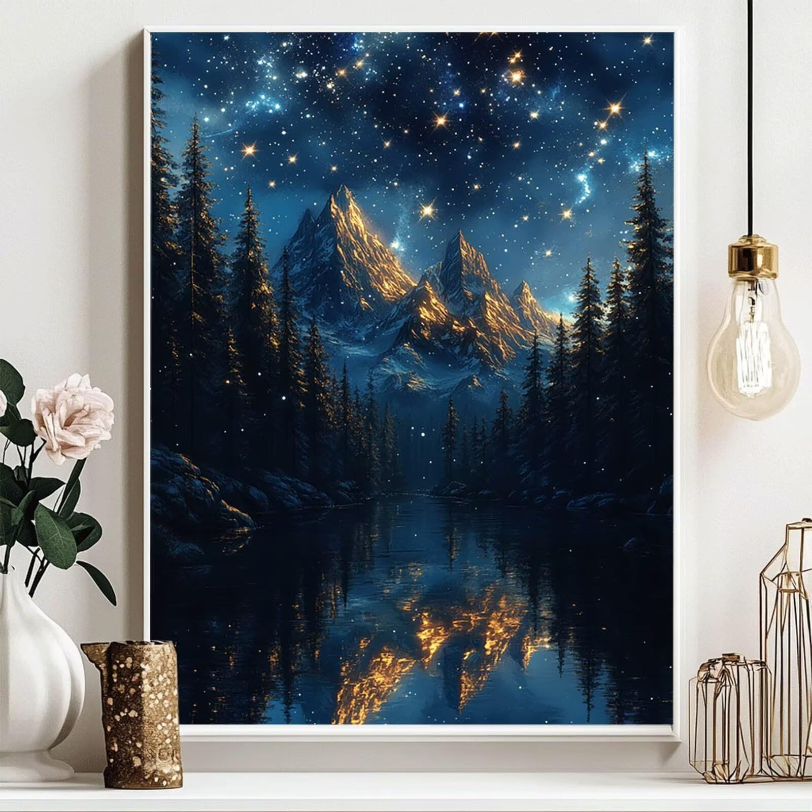 5D DIY diamentowe malowanie gwiaździste niebo zestaw do malowania diamentami dla dorosłych i dzieci pełna góra diament malarstwo krzyż Embroidery łatwy postarter, kryształowa dekoracja ścienna 135x100