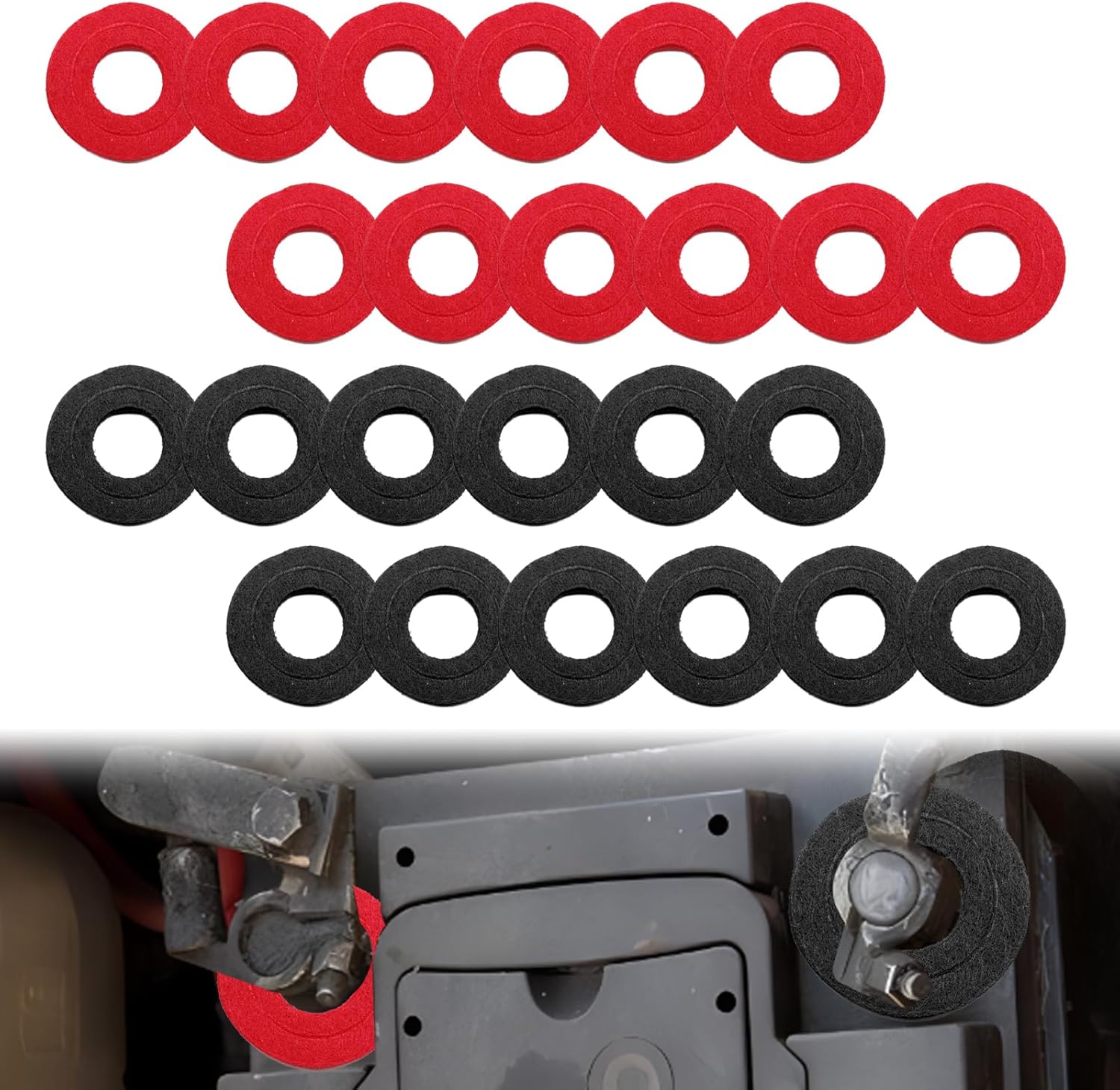 12 Pieces Battery Terminal Anti Corrosion Washers Fiber