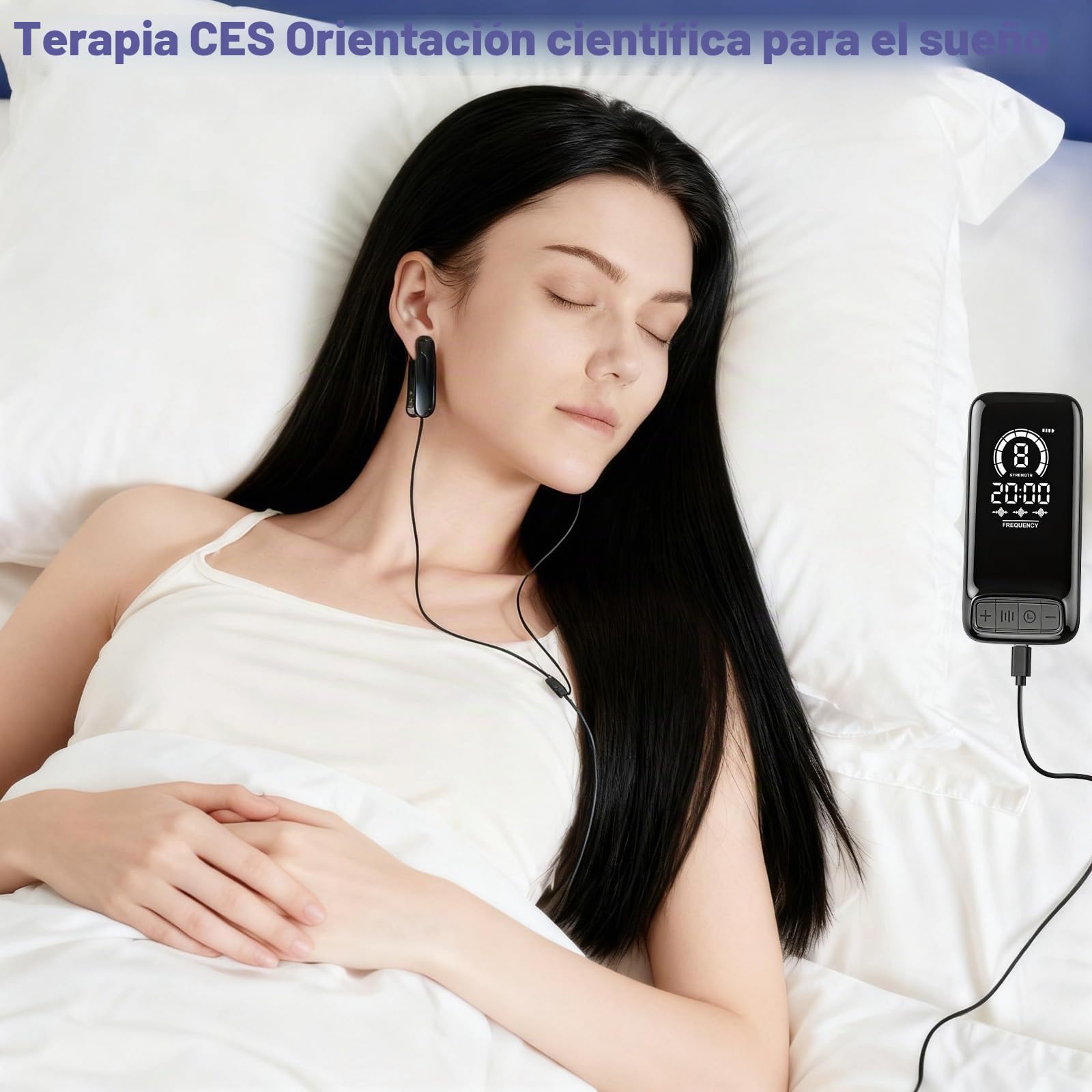 Dispositivo avanzado de ayuda para dormir, dispositivo de estimulación del nervio vago con clips para las orejas. Dispositivo de ayuda para dormir para adultos. Reduce la ansiedad. Alivia la fatiga