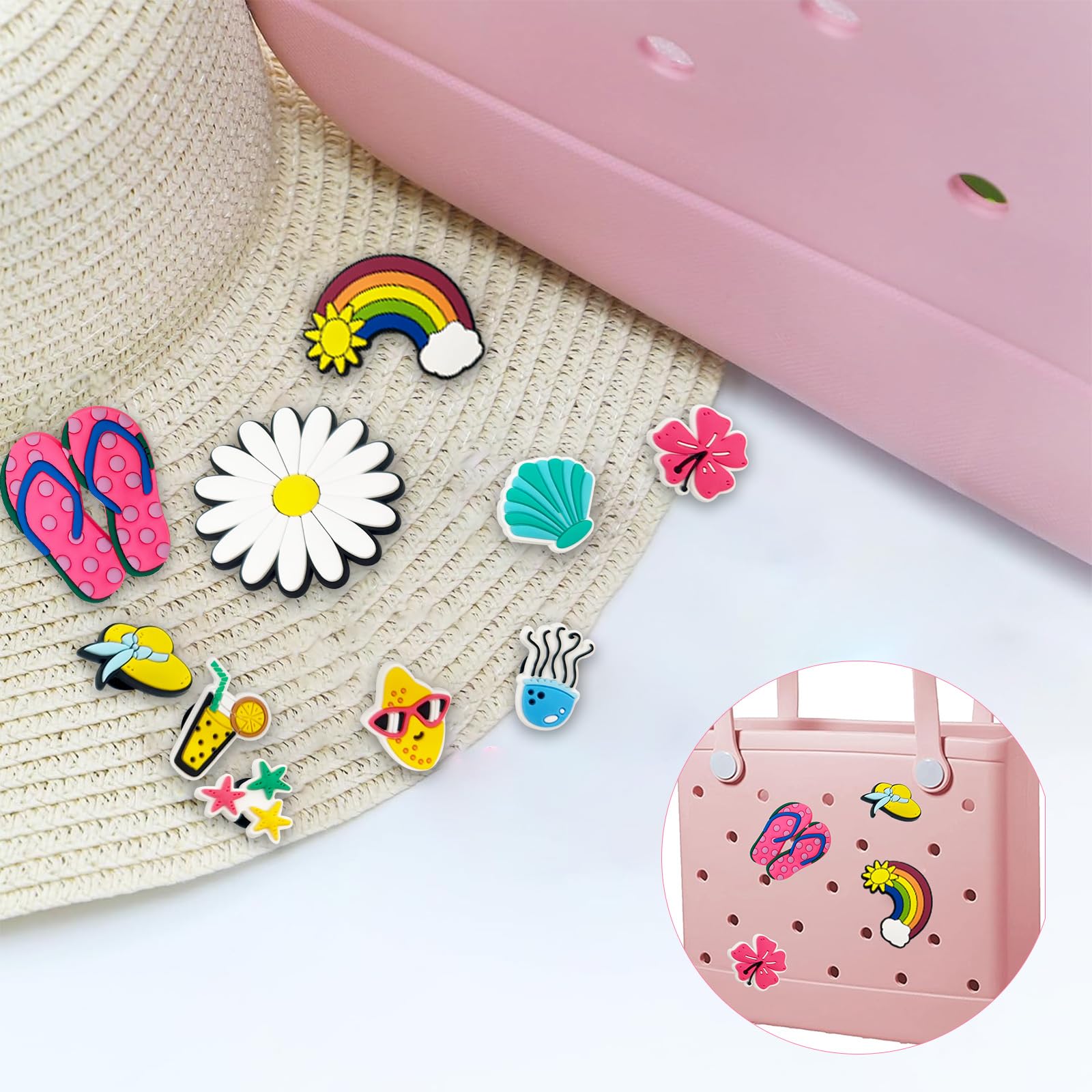 Borg Accesorios Colgantes para Bolsa de Playa 10 Unidades Goma Resina