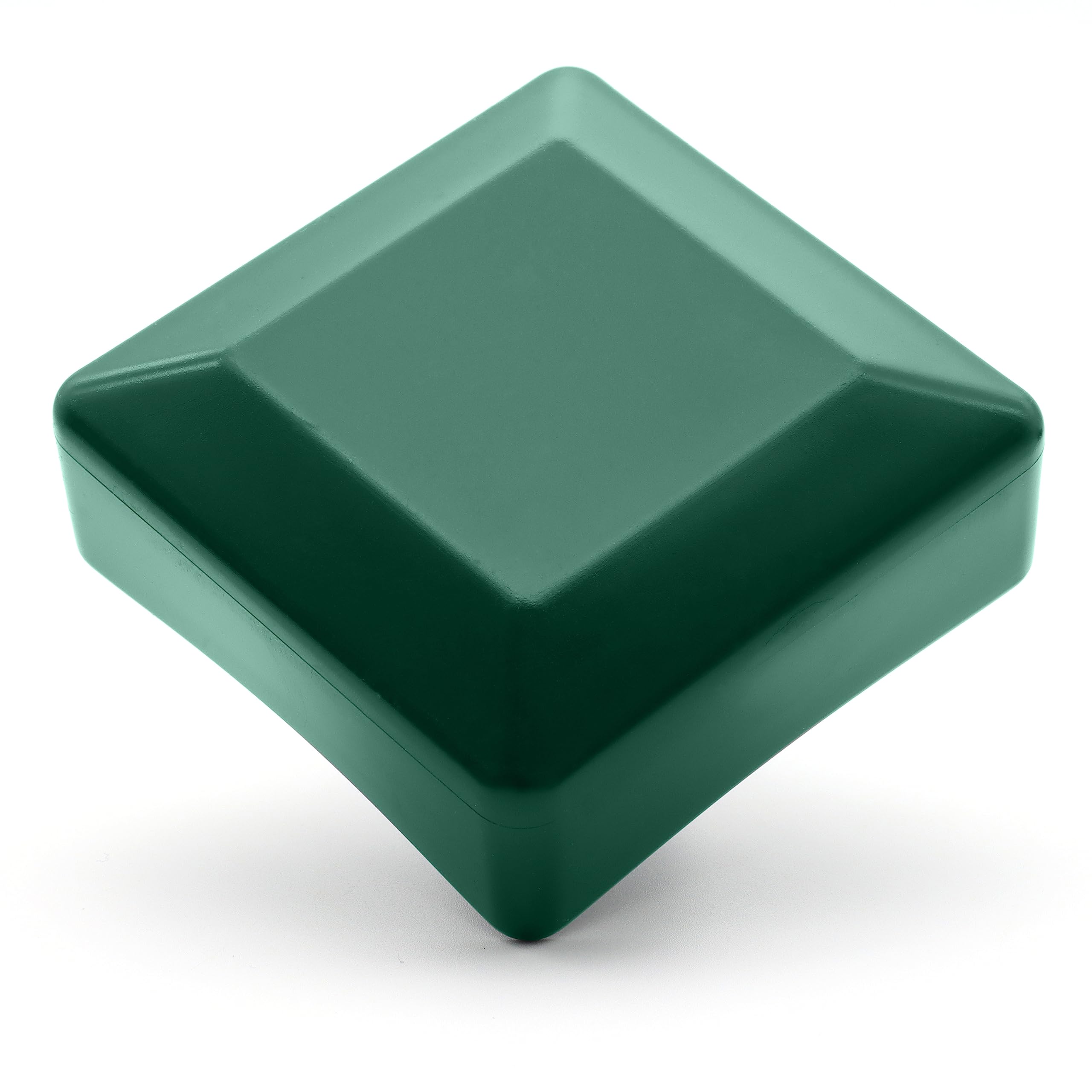 Enkotrade 4 tappi per recinzioni verdi per dimensioni esterne 70 x 70 mm, tappi per tubi in plastica di alta qualità, piramide, quadrati, per pali di recinzione, per recinzioni