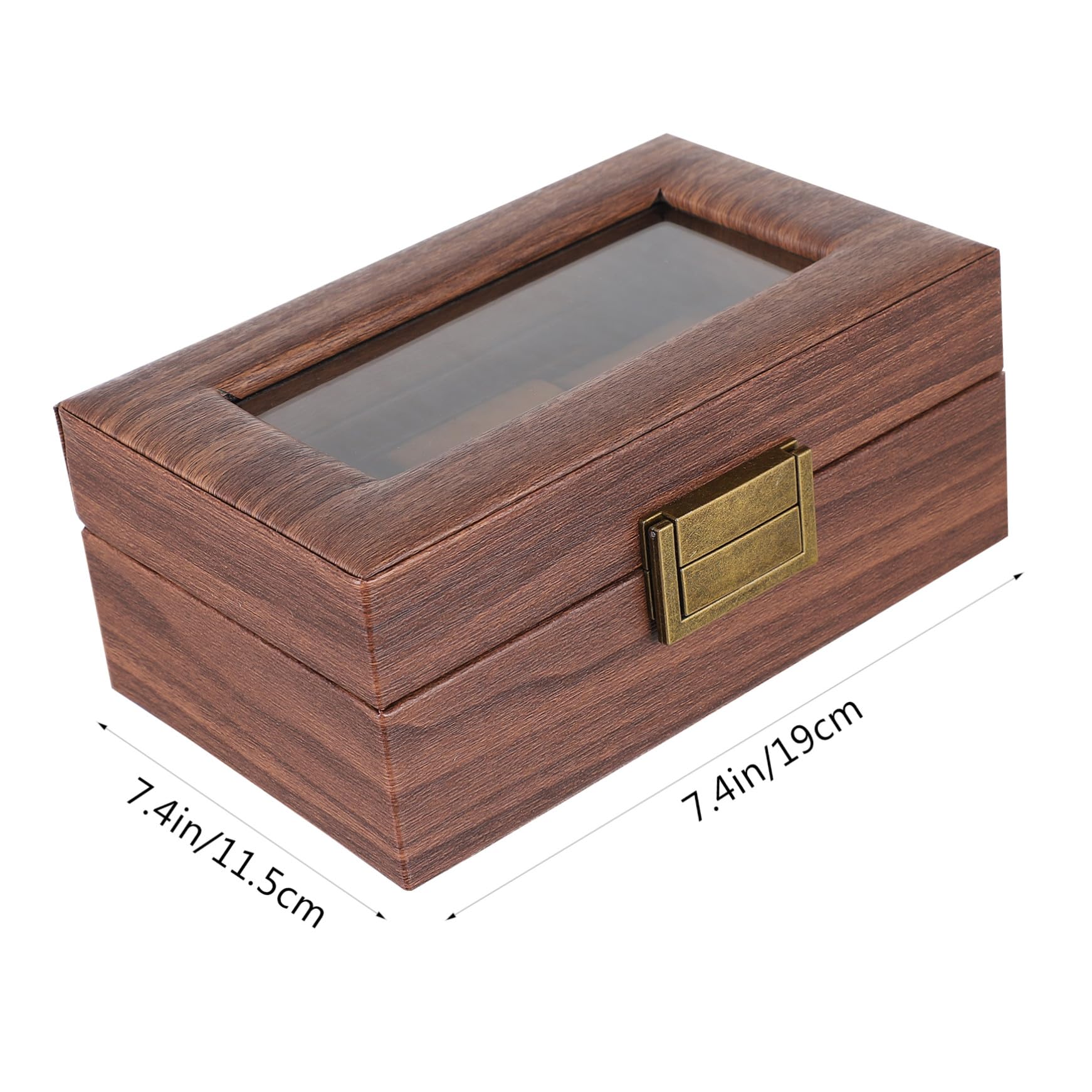 BESTYASH 3cuadrículas Caja De Madera Para Relojes Vitrina De Exhibición Caja De Almacenamiento De Relojes