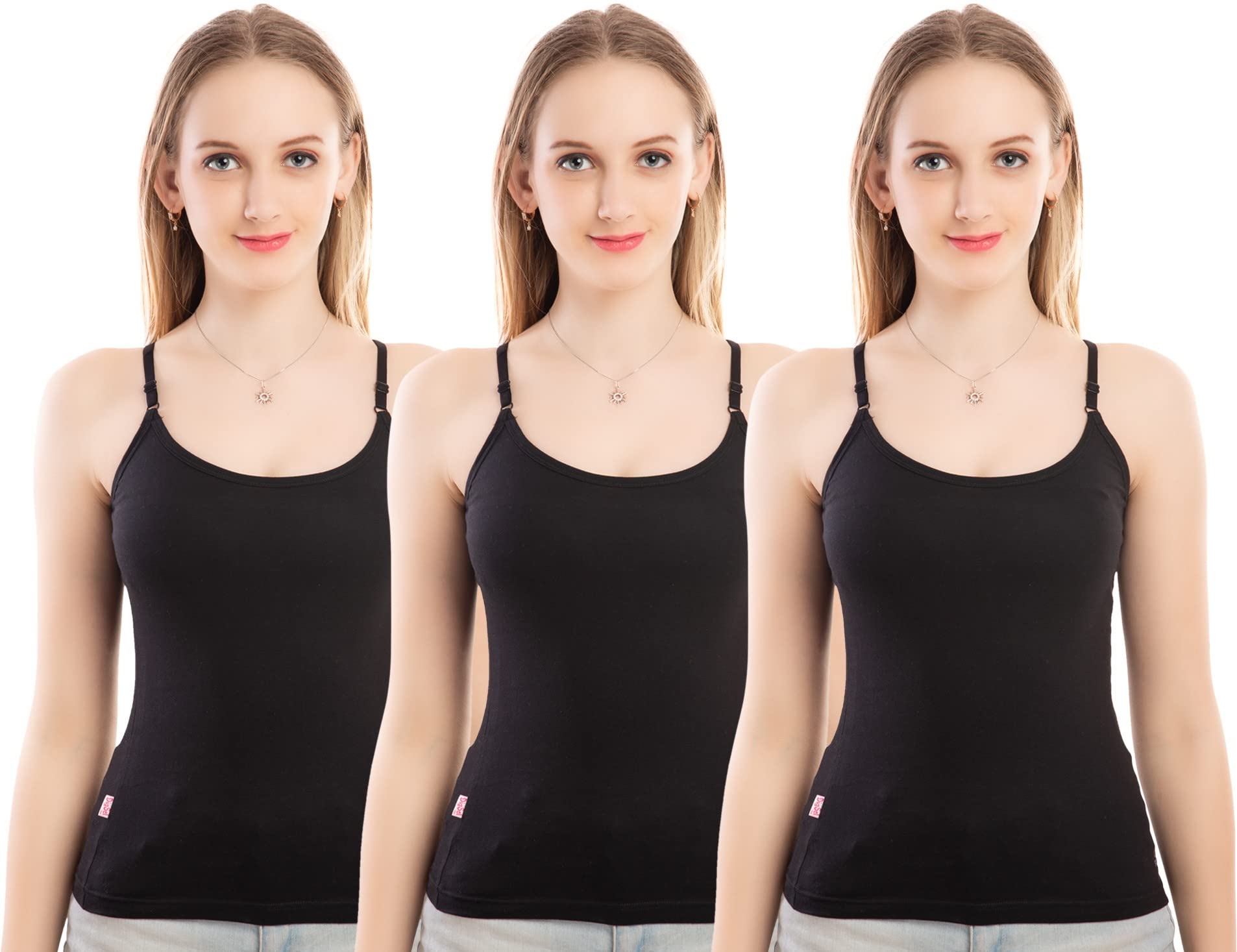 selsia trendy women Selsia Womens Adjustable Strap Cotton Camisole Slip-picture-21