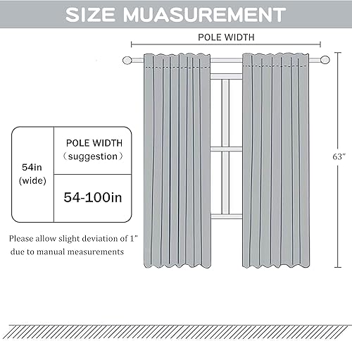 Miniatura 7 de DUALIFE - Cortinas de óxido para sala de estar - 63 pulgadas de largo con dobladillo para la barra, cortinas opacas con aislamiento térmico, ahorro