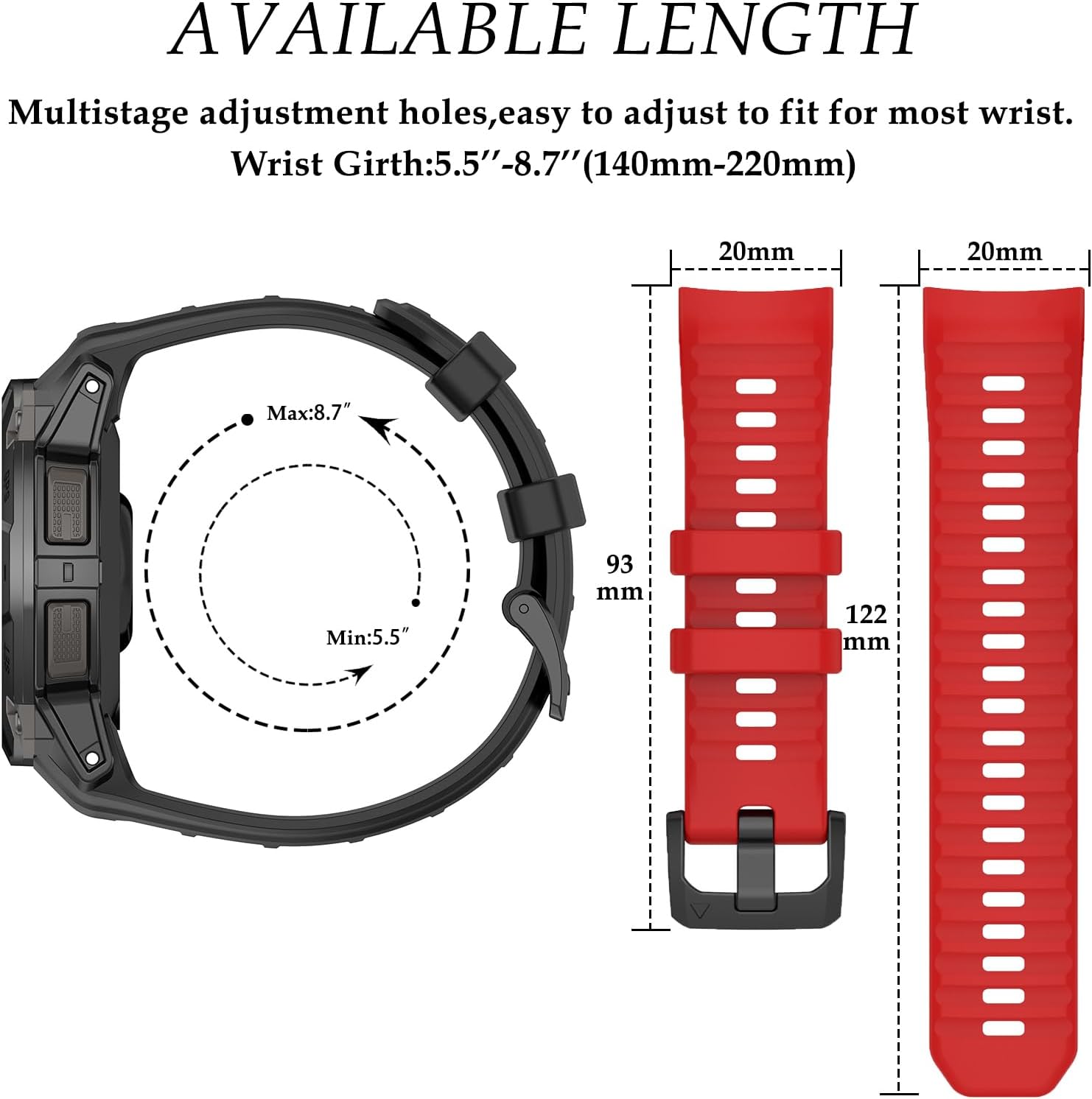 Band for Garmin Instinct 3 45mm / 50mm, Instinct E 40mm / 45mm image 3