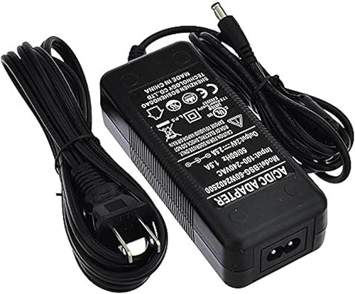 Adaptador de corriente ACDC de 24 V, 2.5 A, 60 W, enchufe de CC de 0.217 x 0.098 in con clips de resorte, negro, listado UL, 3206-24V