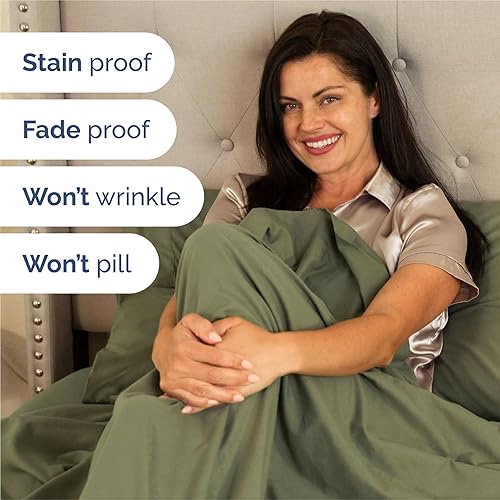 Miniatura 5 de CGK Unlimited - Juego de sábanas para cama de matrimonio sábanas blancas sábana bajera 4 fundas de almohada bolsillos muy profundos de microfibra