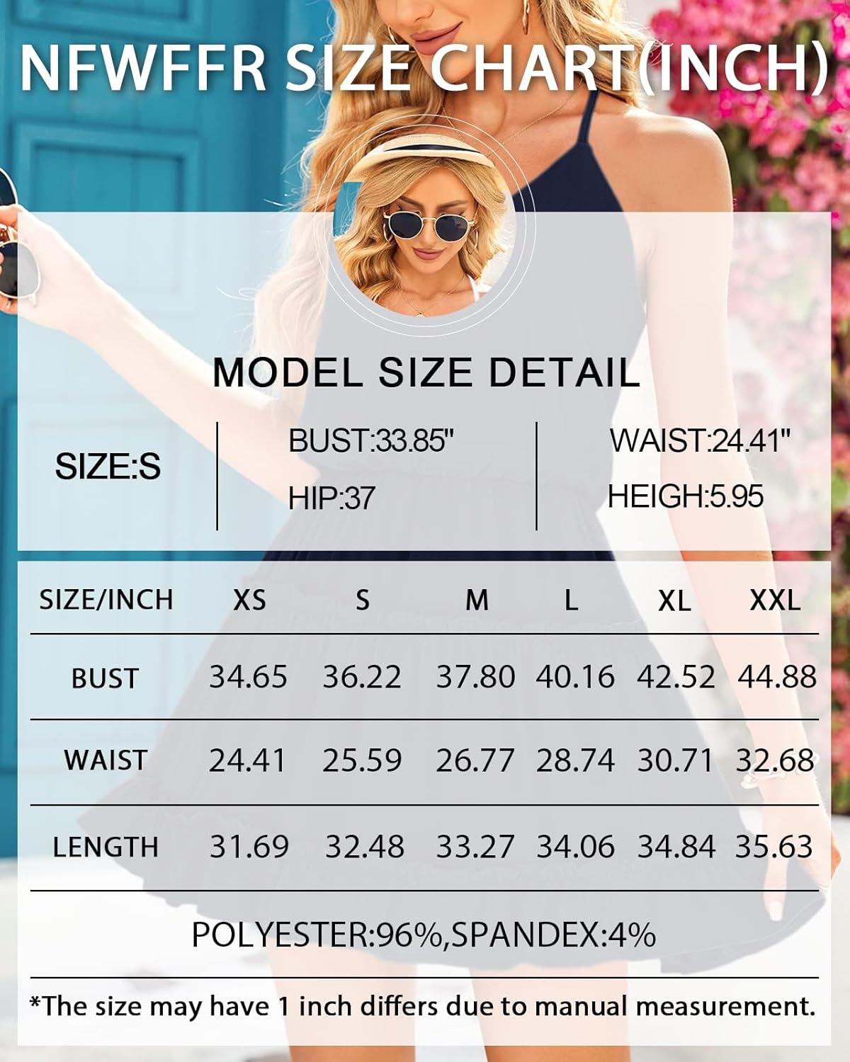 Newffr Womens V Neck Summer Mini Dress Sleeveless Ruffle Spaghetti Strap Racerback Flowy Beach Vacation Sundresses - Image 7