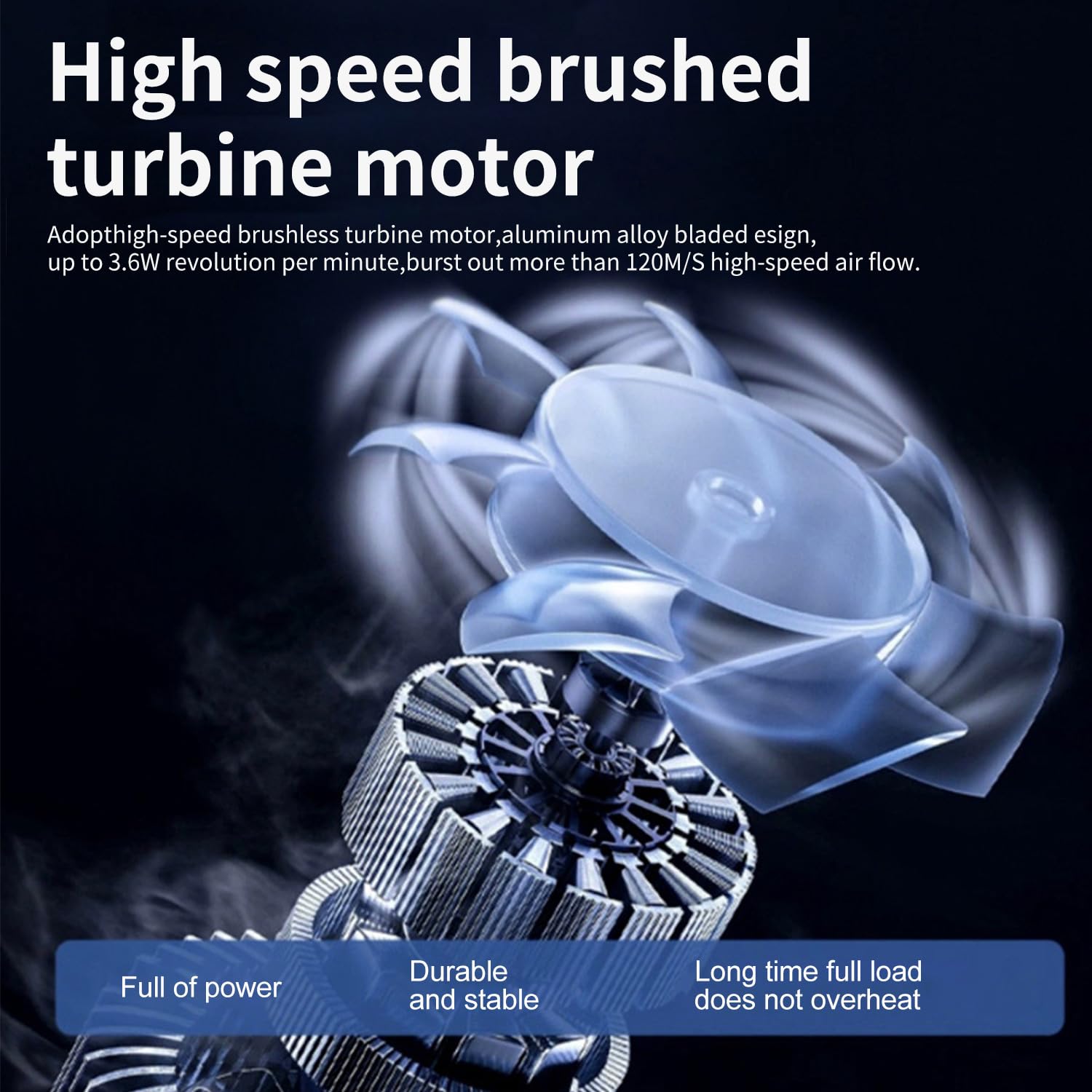 Soplador de Hojas, Soplador de Aire Eléctrico, Sopladora de Hojas con Bateria 1500mh, Turbo 120 km/h, Motor Escobillas, Sopladora de Aire Inalambrico Portátil para Jardín, Césped Exteriores (Negro)