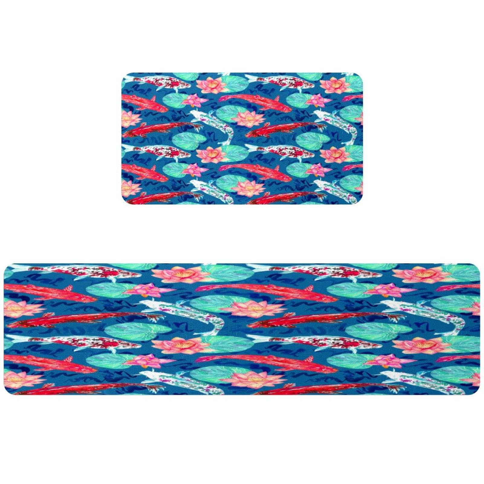 Lot de 2 tapis de cuisine antidérapants lavables et absorbants
