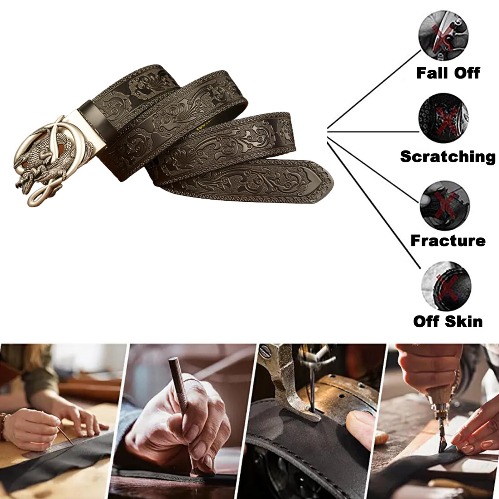 Shyanne Women's Crocodile Print Rhinestone Belt - 6556-SLV S M